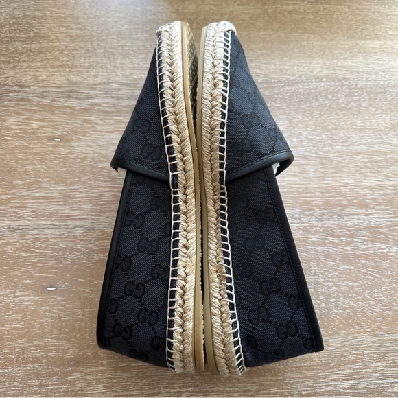 Gucci GG Canvas Espadrille Black Size 39.5 - Picture 8 of 10